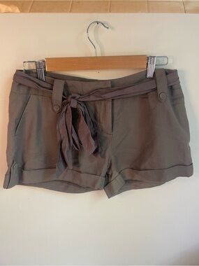 Brown Linen Shorts